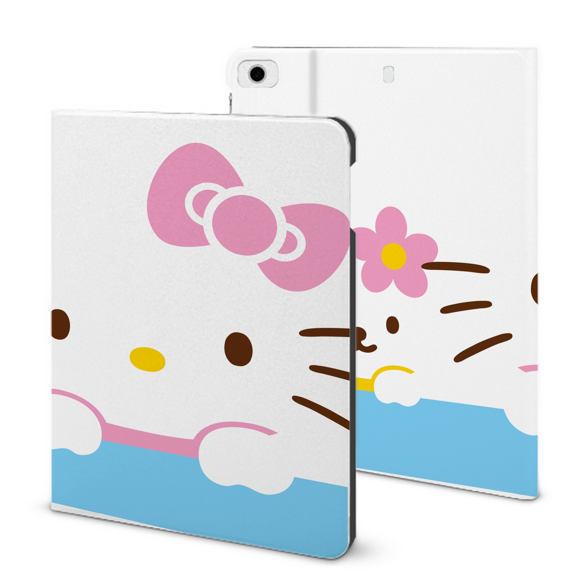 （画像用） Hello Kitty ハローキティ IPad ケース ブック型 PUレザー TPU 耐衝撃 軽量 薄型 ペン収納なし 全面保護 IPad 各モデル対応